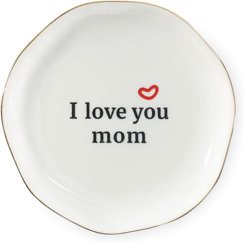 An elegant, moon-shaped trinket dish printed with a heartfelt note—ideal for bedside tables or vanities.