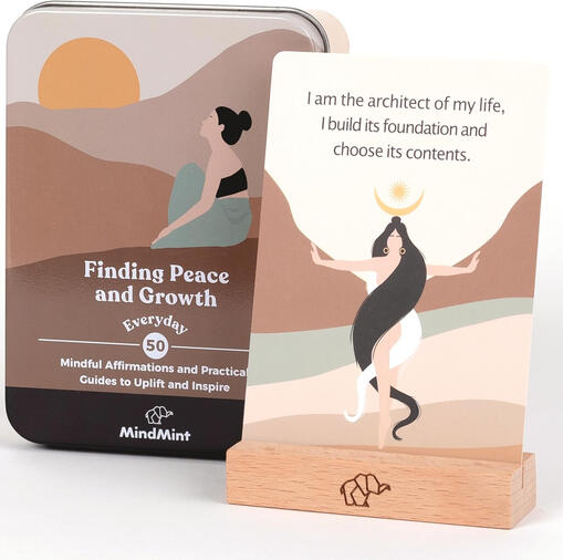 A boxed set of beautifully designed affirmation cards, each with an uplifting message for daily inspiration.
