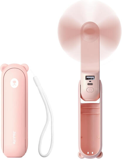 Stay cool on-the-go with this compact, foldable fan featuring two speed settings and up to 19 hours of battery life. Perfect for beach days, commutes, or outdoor events.